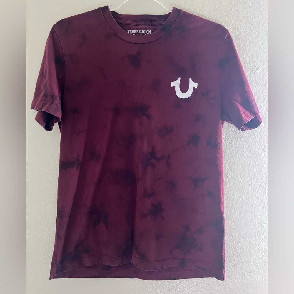 True Religion Maroon Marble T Shirt